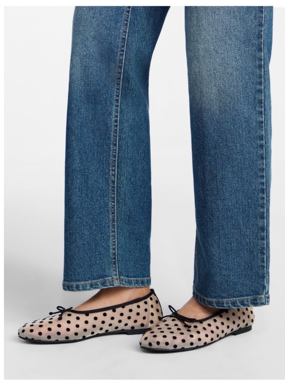 No Boundaries Cream and Black Polka Dot Ballet Flat - Picture 2 of 5